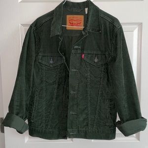 Levis, corduroy jacket, dark olive  Men’s Small/ Women’s Medium.